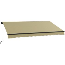 Retractable Awning 12x10 UV Protection Sunshade Beige for Deck Balcony Yard