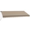 13' x 10' Retractable Awning, 280gsm UV Resistant Sunshade Shelter for Deck, Balcony, Yard, Beige