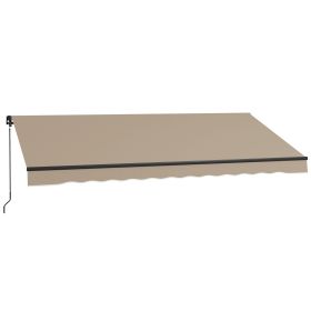 13' x 10' Retractable Awning, 280gsm UV Resistant Sunshade Shelter for Deck, Balcony, Yard, Beige