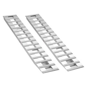 Loading Ramps, 2 Pcs 94 x 15 in, Durable Aluminum and Heavy-Duty Trailer Ramp Set with 16 Anti-Slip Plates, 6000 Lbs Combined Capacity, for Carts