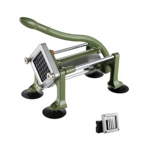 French Fry Cutter, Potato Slicer with 1/2-Inch Stainless Steel Blade, Manual Potato Cutter Chopper with Suction Cups, Great for Potato, French Fries