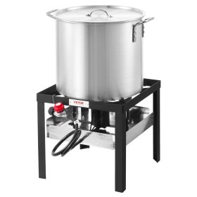 VEVOR 100 Qt Seafood Boiling Kit with Strainer, Outdoor Seafood Boil Pot and Basket, Cooking Set for Crab Crawfish Lobster Boiling