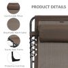 Reclining Lounge Chair, Portable Sun Lounger, Folding Camping Cot, with Adjustable Backrest and Removable Pillow, for Patio, Garden, Beach
