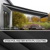 16'x10' Electric Retractable Awning Sunshade Shelter with Remote Controller, Crank Handle for Deck Balcony Yard, Black