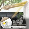 13' x 8' Manual Retractable Sun Shade Patio Awning with Durable Design & Adjustable Length Canopy, Beige