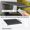 16'x10' Electric Retractable Awning Sunshade Shelter with Remote Controller, Crank Handle for Deck Balcony Yard, Black