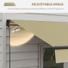 Retractable Awning 12x10 UV Protection Sunshade Beige for Deck Balcony Yard