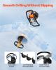 Gas Powered Ice Auger, 52CC 2-Stroke Ice Fishing Augers with 8" Steel Drill Bit, Cold-Resistant & Portable Post Hole Digger