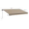 13' x 10' Retractable Awning, 280gsm UV Resistant Sunshade Shelter for Deck, Balcony, Yard, Beige