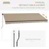 13' x 10' Retractable Awning, 280gsm UV Resistant Sunshade Shelter for Deck, Balcony, Yard, Beige