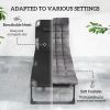 Folding Chaise Lounge Chair Outdoor Tanning Chair with 5-Position Backrest, Cushion, Side Pocket, Dark Gray