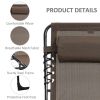Reclining Chaise Lounge Chair, Portable Sun Lounger, Folding Camping Cot with Adjustable Backrest and Removable Pillow, for Patio, Garden, Beach
