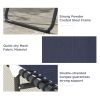 Folding Chaise Lounge Pool Chair with 4-Position Reclining Back, Pillow, Breathable Mesh & Bungee Seat, Dark Blue