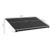 16'x10' Electric Retractable Awning Sunshade Shelter with Remote Controller, Crank Handle for Deck Balcony Yard, Black
