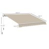 13' x 8' Manual Retractable Sun Shade Patio Awning with Durable Design & Adjustable Length Canopy, Beige
