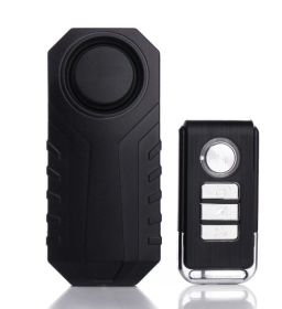 Elecpow Bike Alarm Remote Control Waterproof Electric Bicycle Motorcycle Anti-Theft Alarm Vibration Sensor (Option: Black)