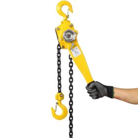 Lever Chain Hoist 3 Ton 6600LBS Capacity 10 FT Chain Come Along With Heavy Duty Hooks Ratchet Lever Chain Block Hoist Lift Puller (Option: Yellow)