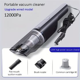 Wired Silver And Red Car Vacuum Cleaner Car With Strong Suction Handheld Vacuum Cleaner Small Mini Rechargeable Home Vacuum Cleaner (Option: Silver1)