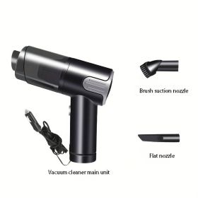 Wired Red And Silver Car Vacuum Cleaner  Home Handheld Mini Desktop Vacuum Cleaner Portable (Option: Silver1)