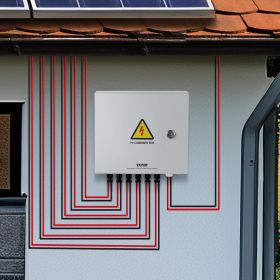 Solar PV Combiner Box 6 String 10A For Solar Panel System Steel Case IP65 (Option: Grey)