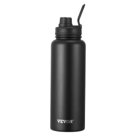 VEVOR 40 oz Insulated Water Bottle, Stainless Steel Camping & Hiking Hydration Flask with Wide Mouth Lid, Sports Coffee Cup Double Walled, Leakpr (Default: Default)