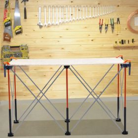 Portable Folding Workstand 4.16 X 2.18ft Collapsible Work Stand 2500lbs Capacity (Option: Orange)