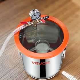 3.5 CFM Single Stage Vacuum Pump 3 Gallon Stainless Steel Degassing Chamber Kit (Option: Orange)