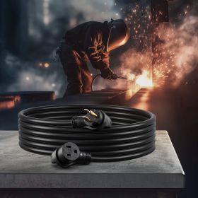50A Generator Extension Cord 25 Ft 250V NEMA 6-50P To 6-50R 12500W Power Cable (Option: Black)